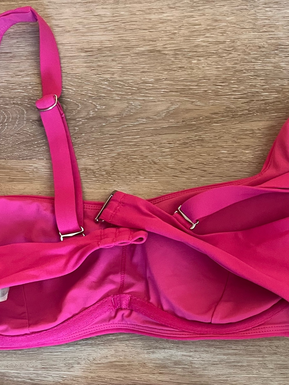 Square Neck Bra Cup Bikini Top in Salvia Pink - Picture 4 of 4